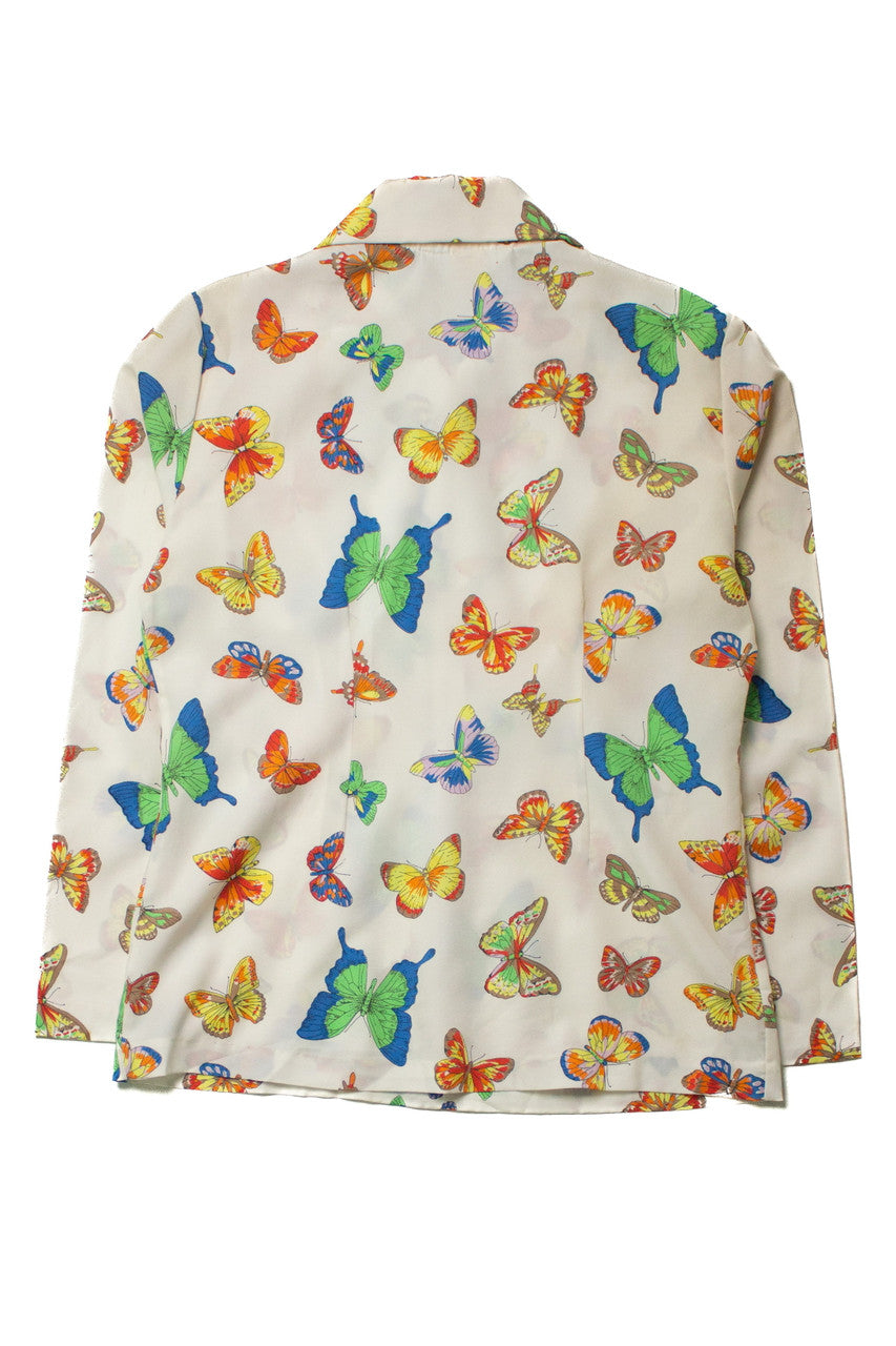 Vintage Butterflies Quarter Zip Top (sz. 34)