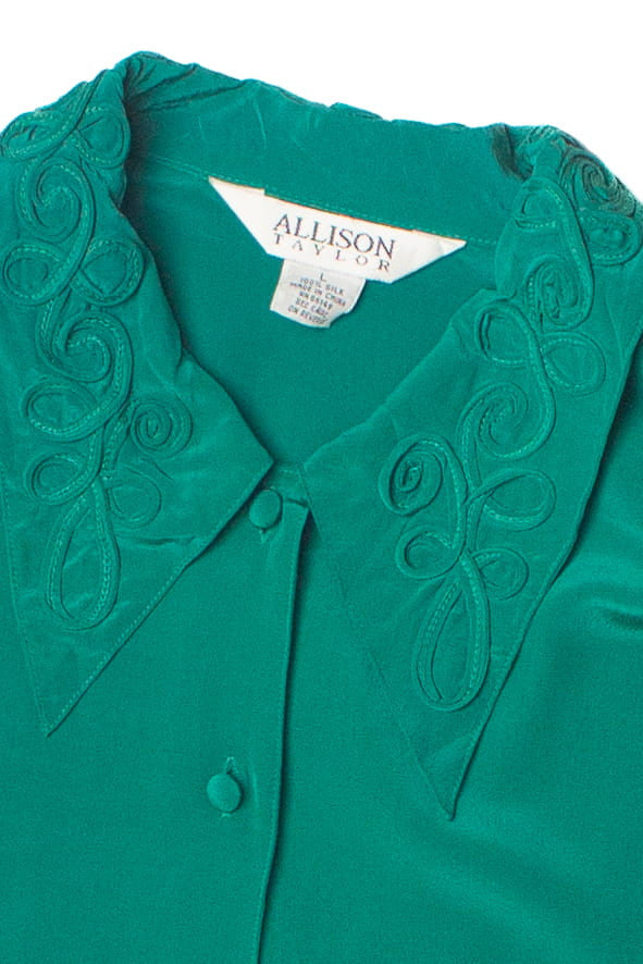 Vintage Silk Allison Taylor Button Up Top