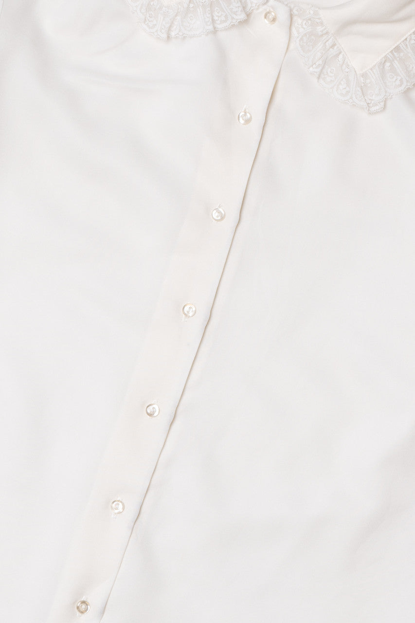 Vintage White Lacey Collar Judy Bond Top