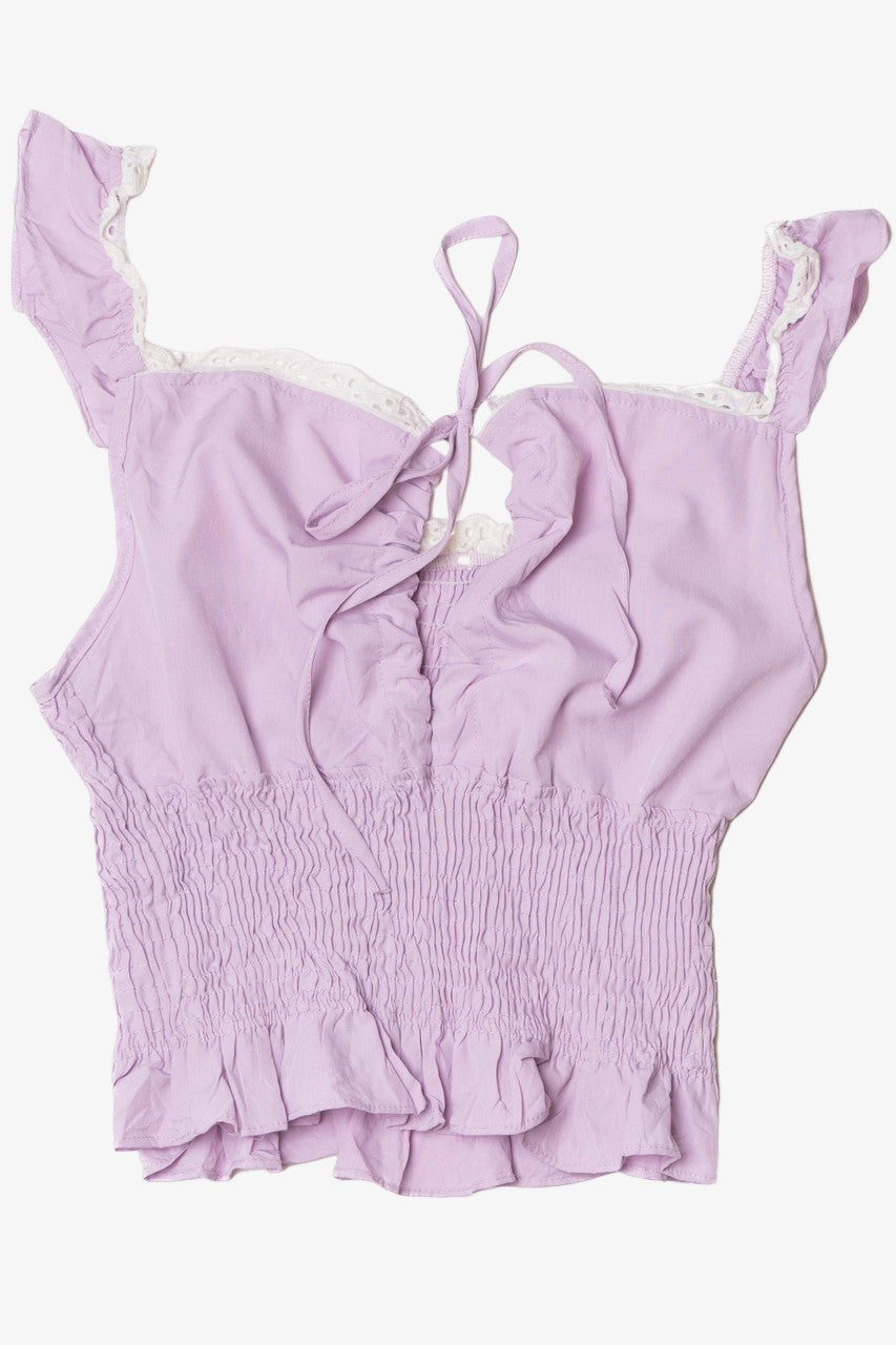 Recycled Lavender Crop Tank Top