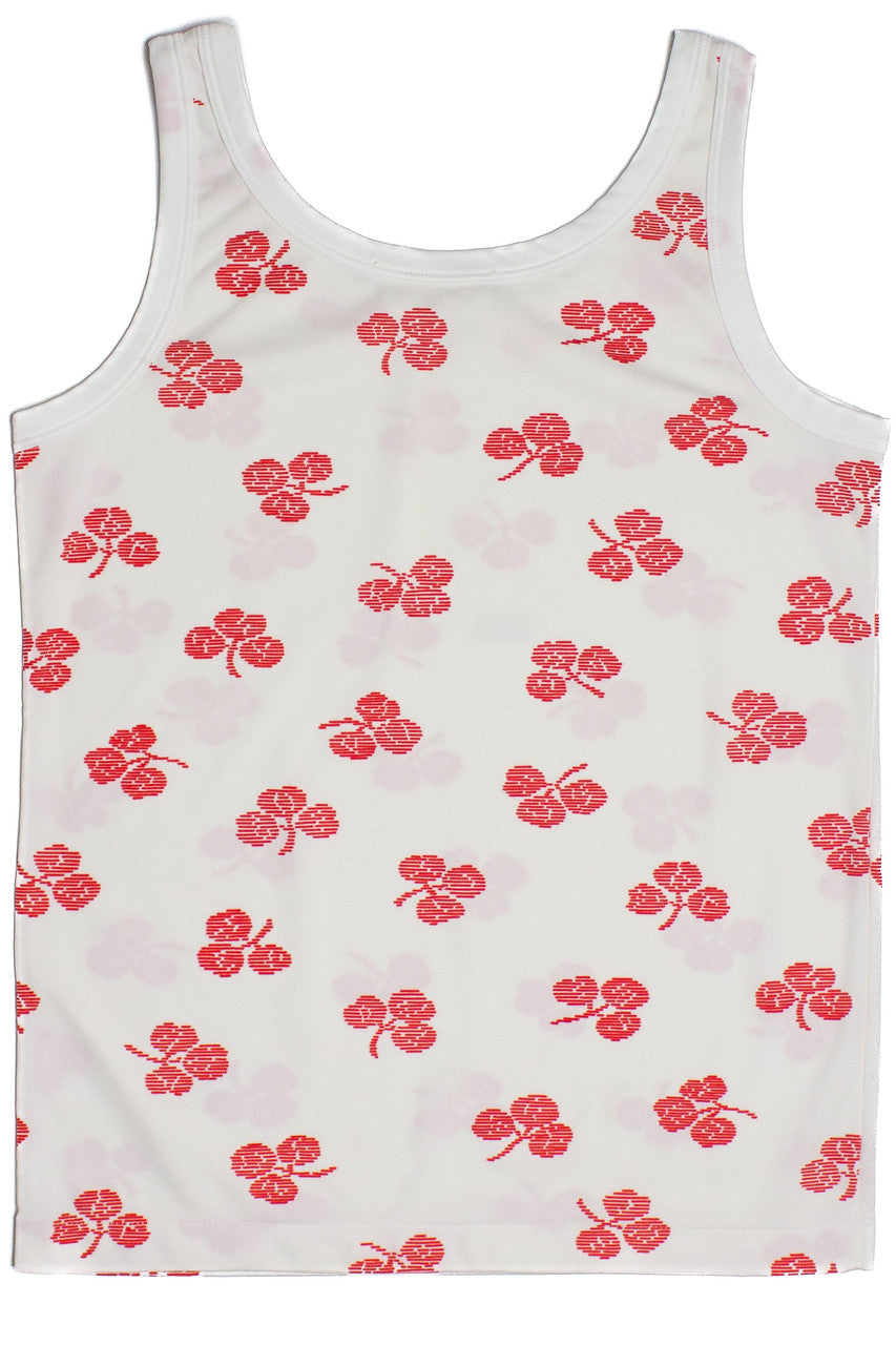 Vintage Cherry Print Polyester Top