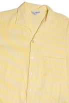 Vintage Yellow Ribbed Square Pocket Button Up Top