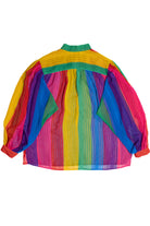 Vintage Rainbow Sheer Puff Sleeve Top