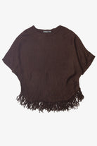Brown Sweater Poncho Top