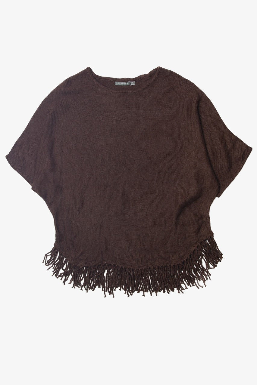 Brown Sweater Poncho Top