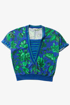 Vintage Layered V-Neck Floral Tee (1990s)
