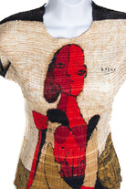 Valentina 'Picasso' Stretchy Crinkle Top