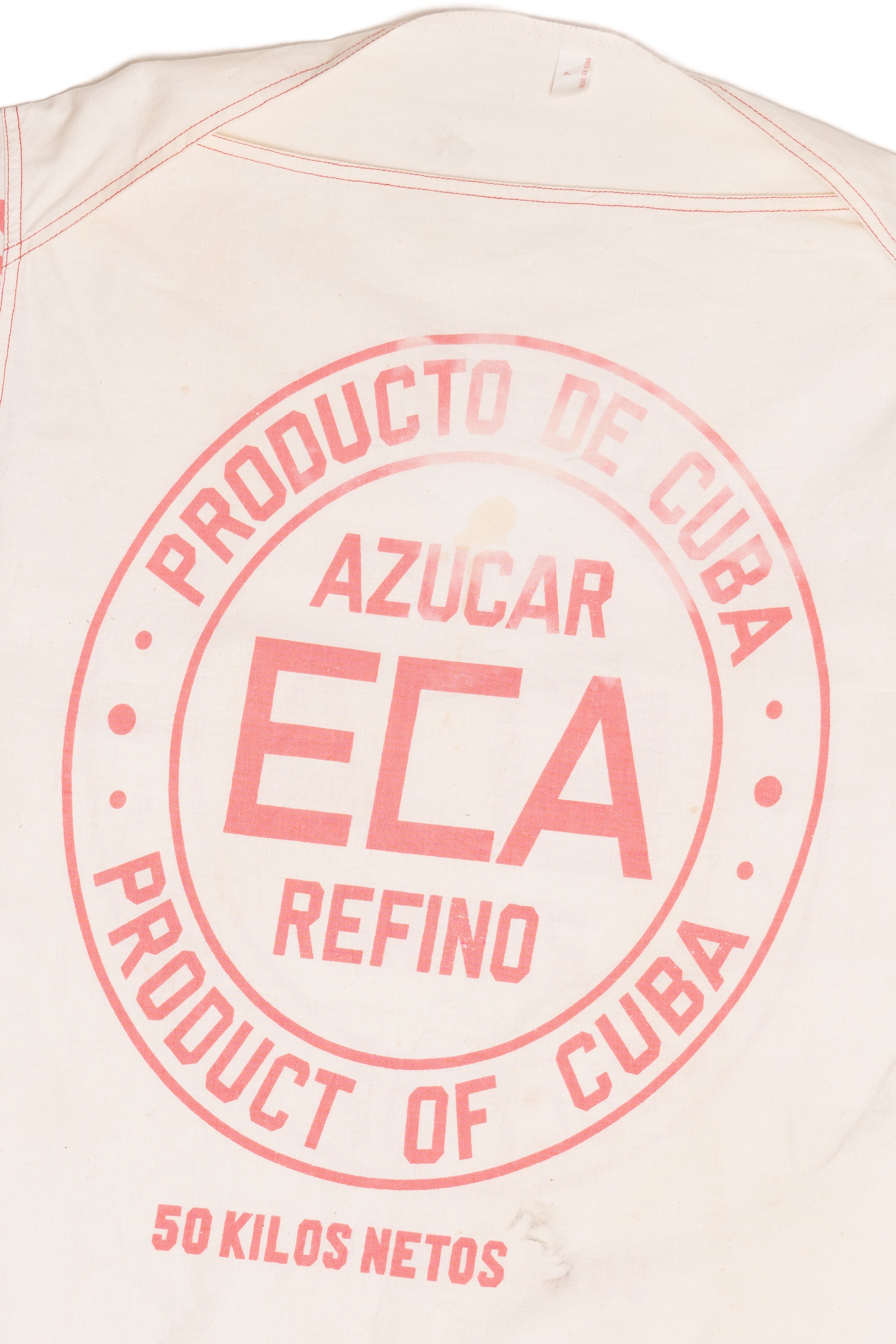 Vintage Cuban Handmade "ECA Azucar Refino" Sugar Sack Top