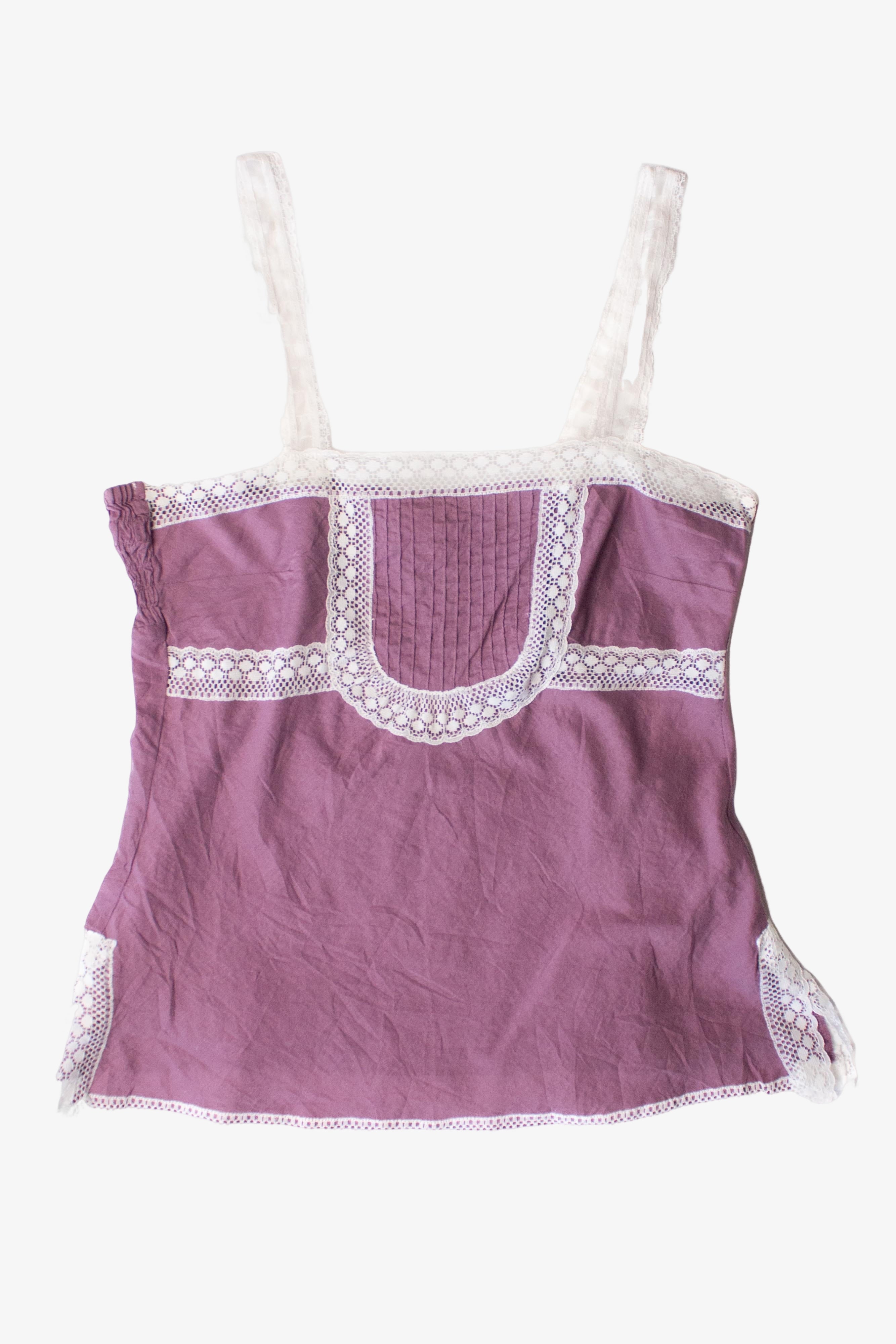 Vintage Charlotte Russe Lace Trim Cami (2000s)