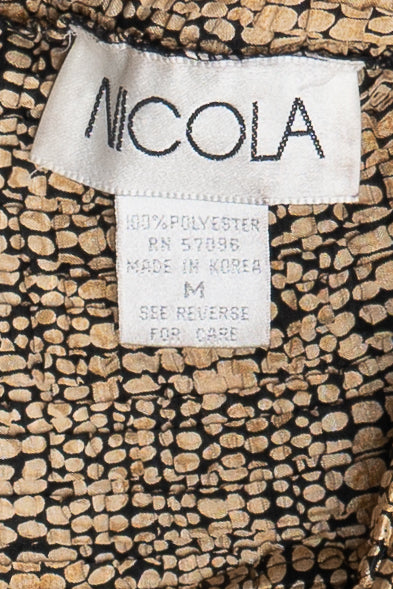 Vintage Y2K Nicola Leopard Print Stretchy Crinkle Top (2000s)