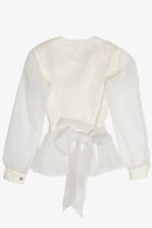 Vintage Bridal Tulle Sleeve Adjustable Waist Tie Top