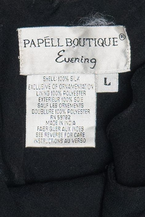 Vintage Y2K Beaded Silk Papell Boutique Flutter Sleeve Tank Top