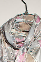 Vintage Abstract Button Back Tie Neck Blouse (1980s)
