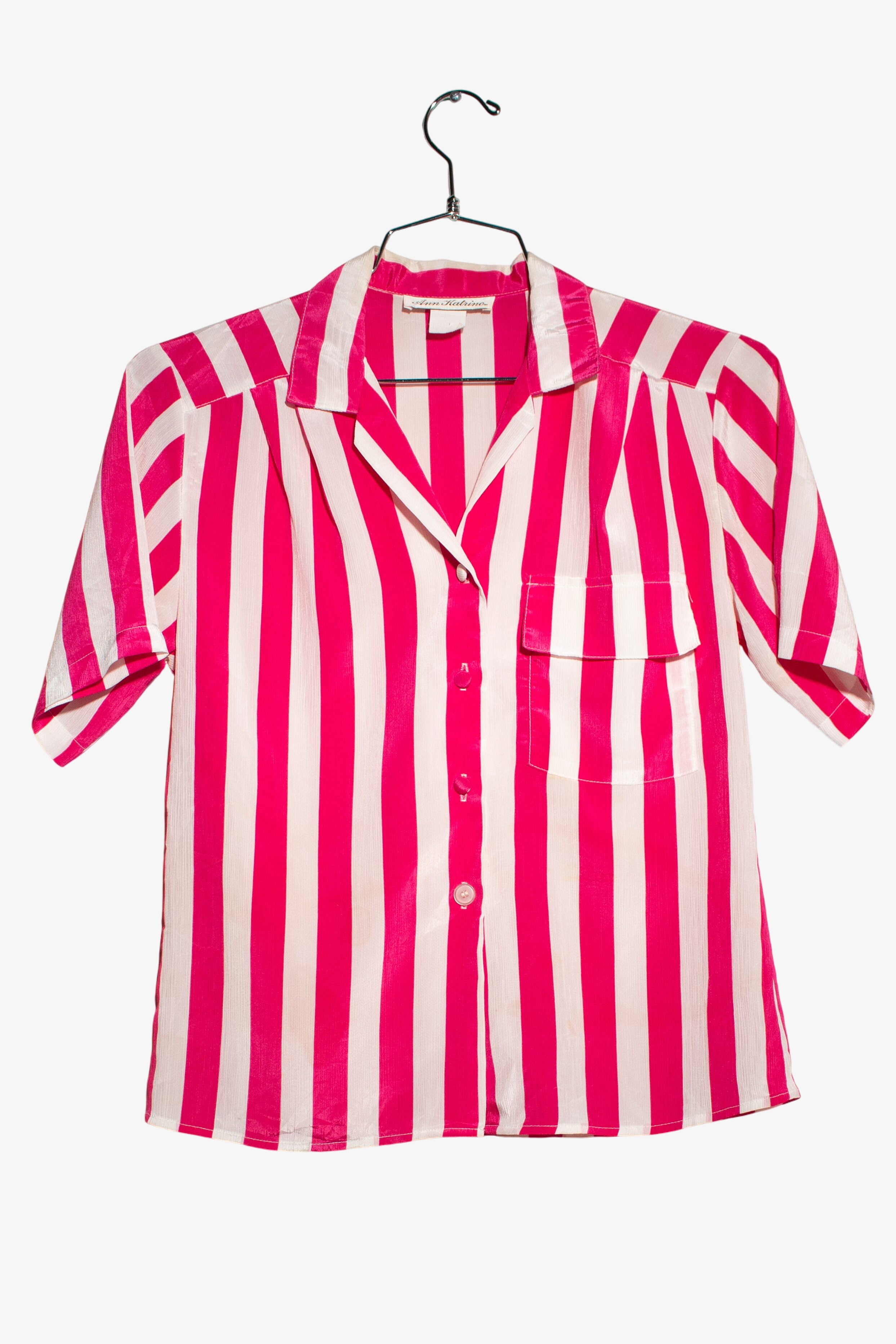 Vintage Ann Katrine Striped Pajama Top (1990s)