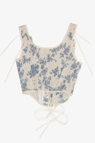Linen Lace-Up Corset Top (2020s)