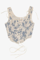 Linen Lace-Up Corset Top (2020s)
