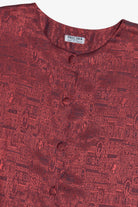 Vintage Thai Silk Short Dolman Sleeve Button Up Top
