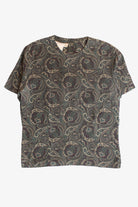 Vintage Paisley Silk Short Sleeve Blouse (1990s)