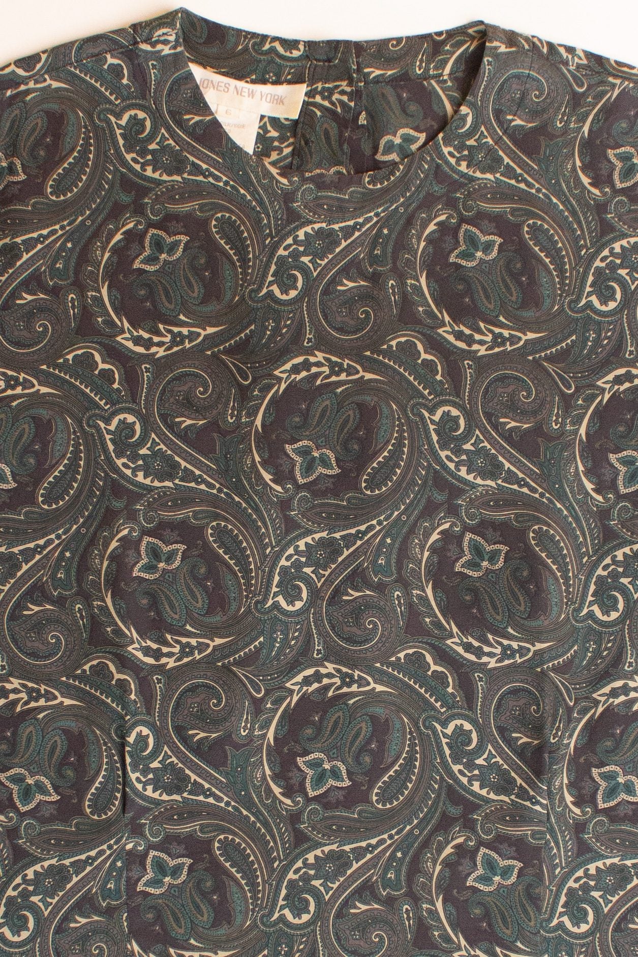 Vintage Paisley Silk Short Sleeve Blouse (1990s)