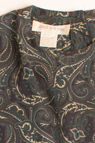 Vintage Paisley Silk Short Sleeve Blouse (1990s)