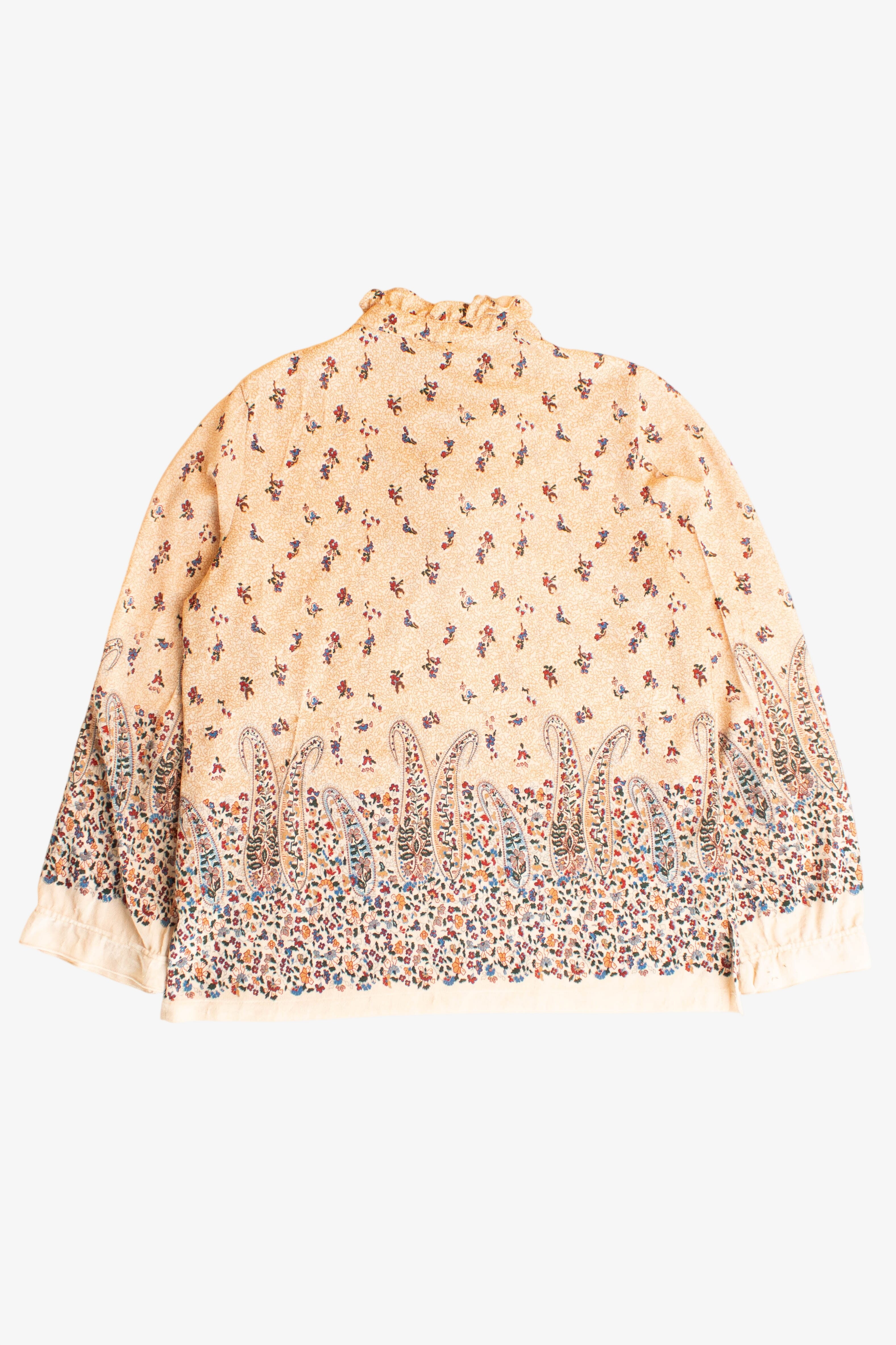 Vintage Ruffle Collar Peasant Blouse (1990s)