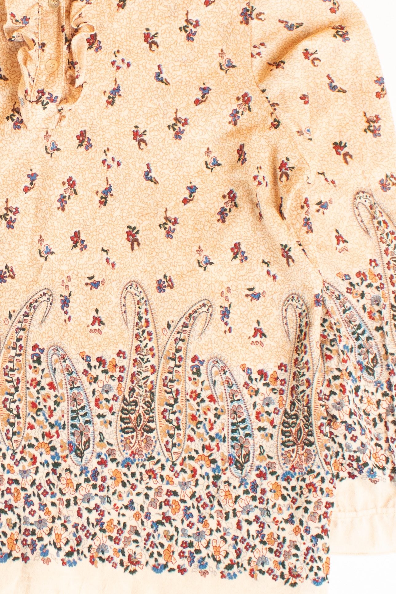 Vintage Ruffle Collar Peasant Blouse (1990s)