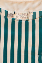 Vintage Green Striped Short Sleeve Blouse (1990s)