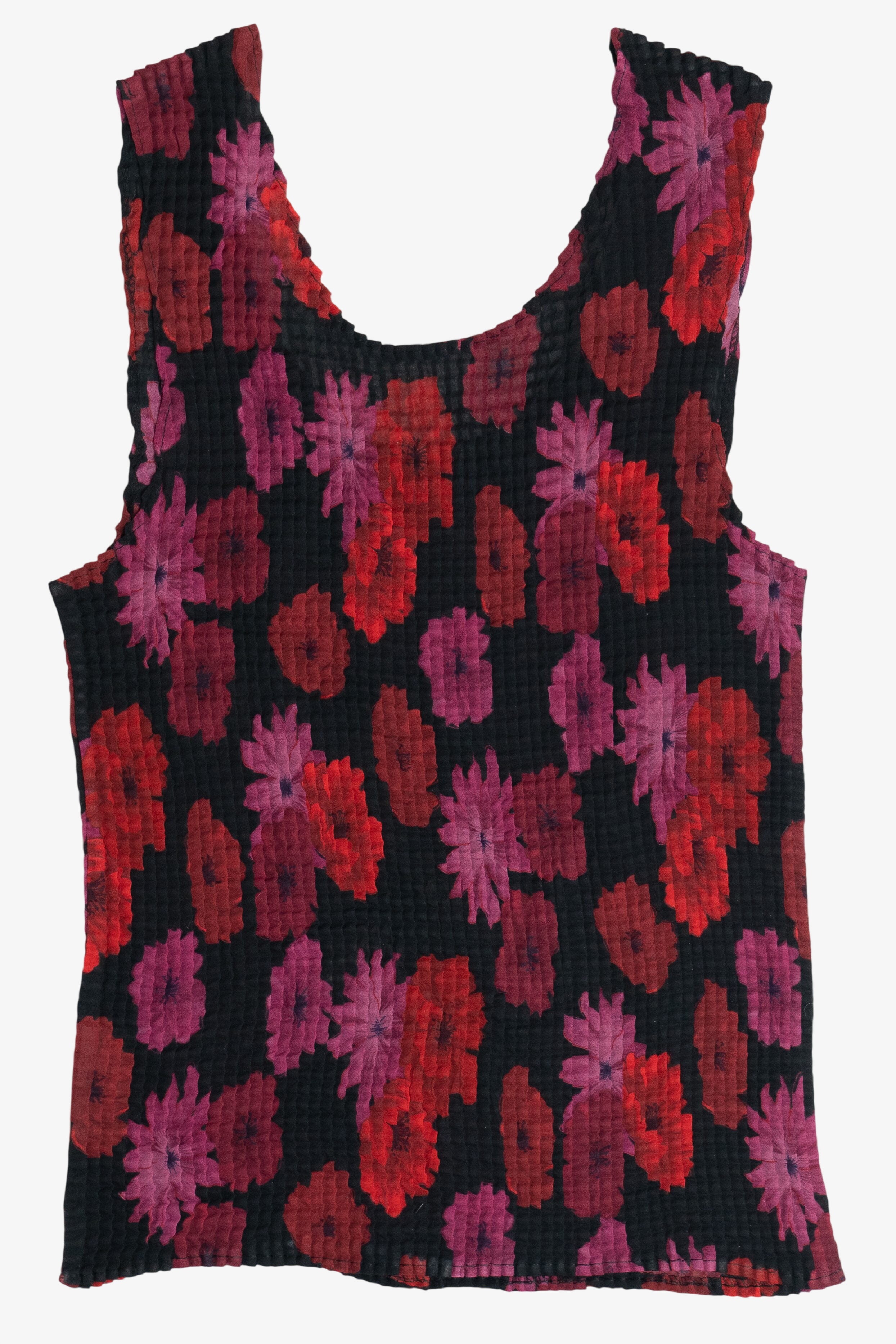 Vintage Floral Impressions Stretchy Tank Top (2000s)