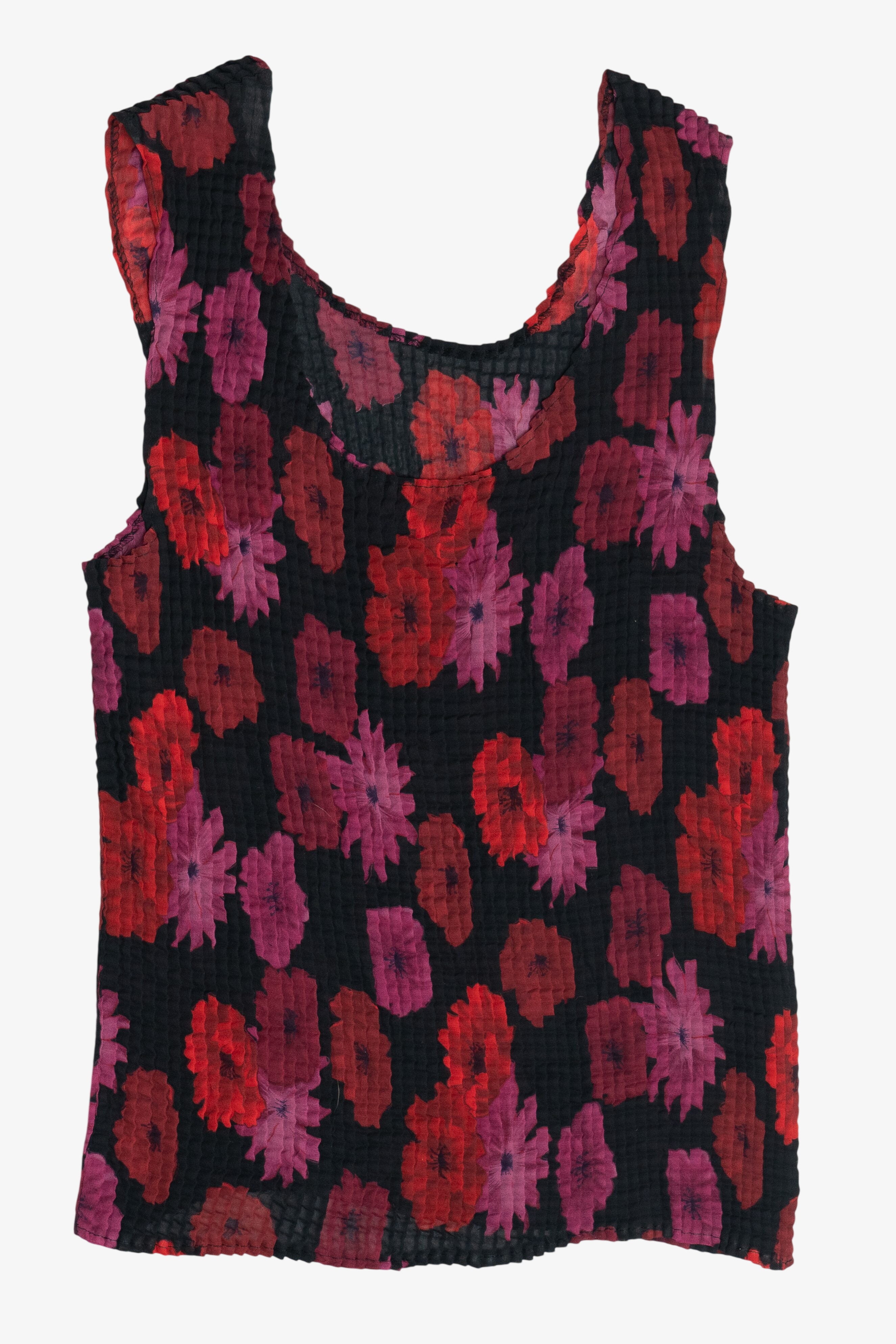 Vintage Floral Impressions Stretchy Tank Top (2000s)