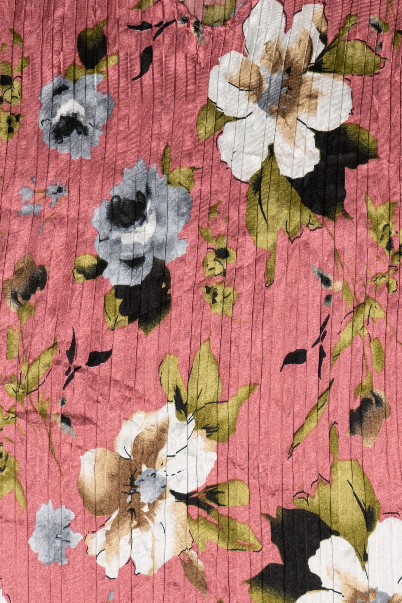 Vintage Pink Pleated Stretchy Jaipur Silky Tank Top (2000s)