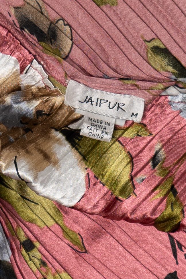 Vintage Pink Pleated Stretchy Jaipur Silky Tank Top (2000s)