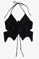 Vintage Heart Moon Star Y2K Beaded Butterfly Adjustable Halter Top (2000s)