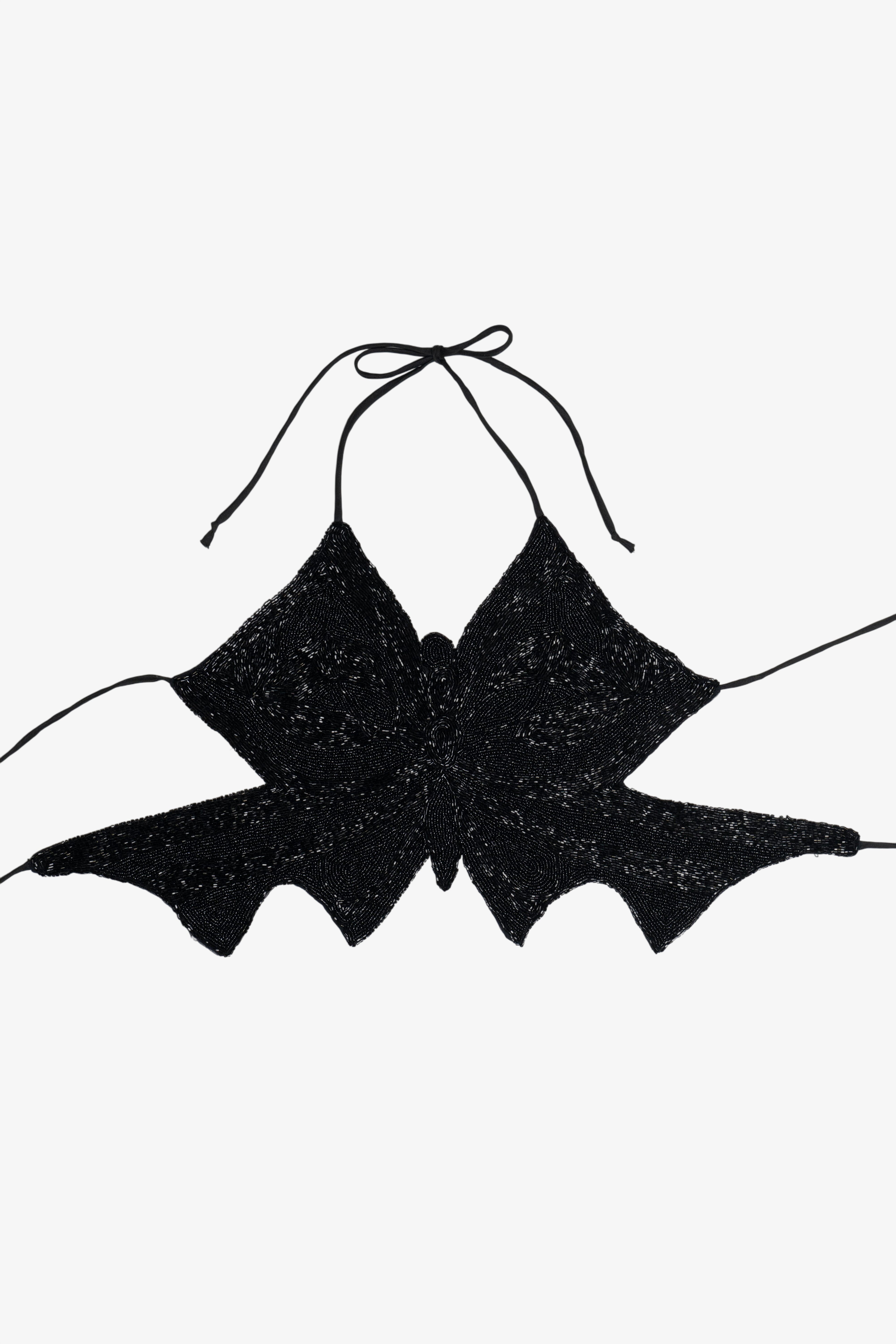 Vintage Heart Moon Star Y2K Beaded Butterfly Adjustable Halter Top (2000s)