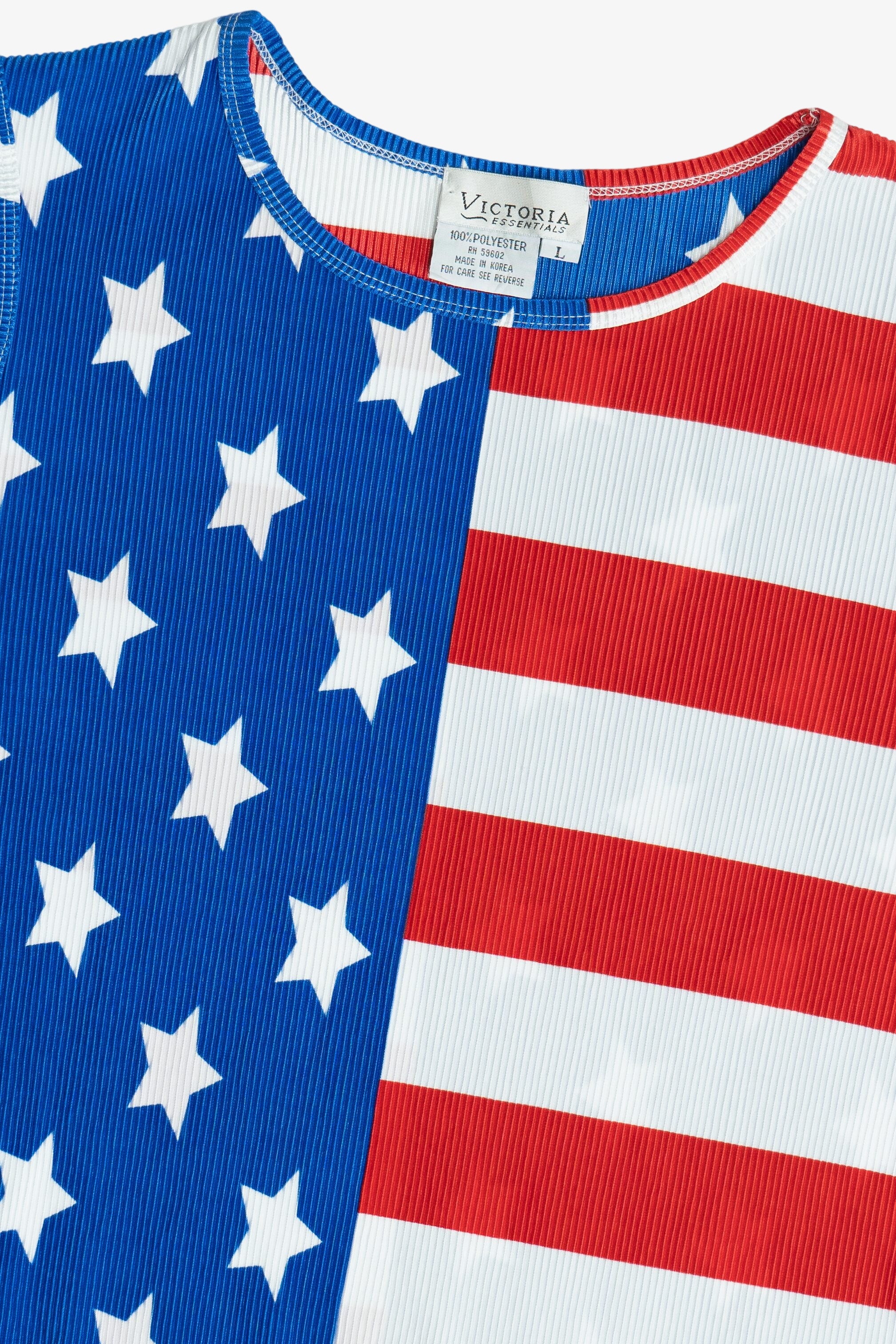 Vintage Victoria Essentials Americana USA Flag Tank Top (1990s)