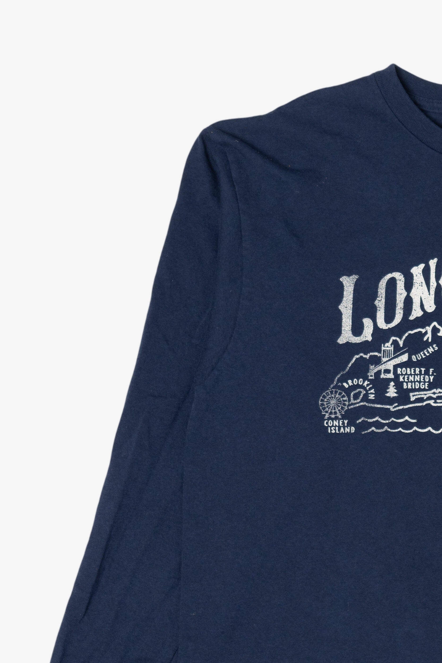 Vintage Navy Blue Long Island New York Long Sleeve T-Shirt (1990s)