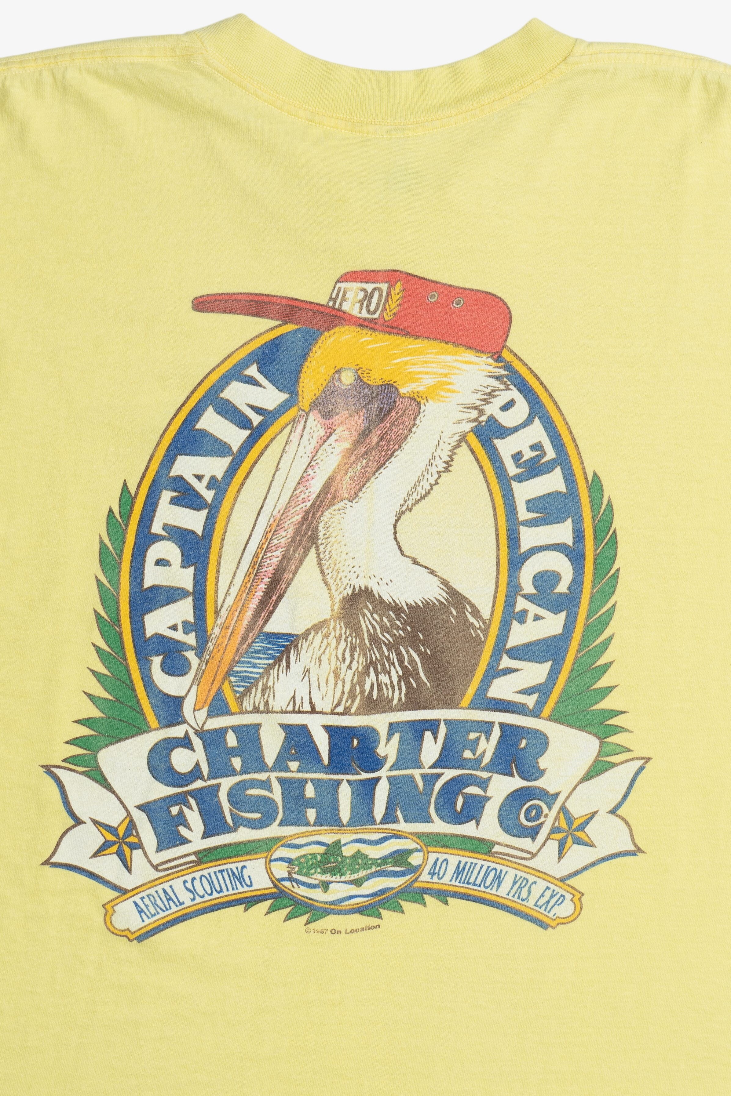 Vintage "Pelican Republic" Myrtle Beach, S.C. "Captain Pelican" T-Shirt (1980s)