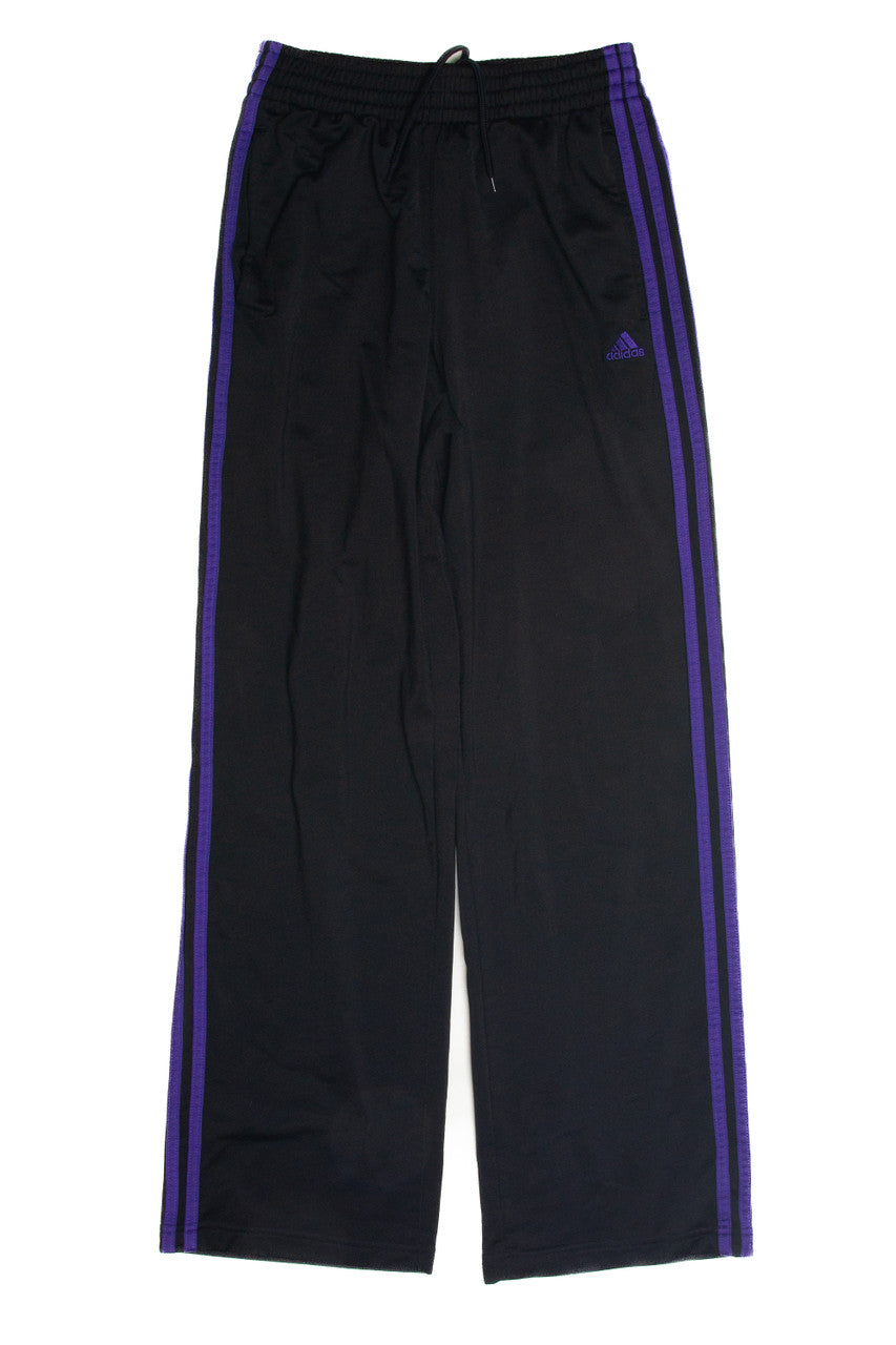 Vintage Black and Purple Adidas Track Pants