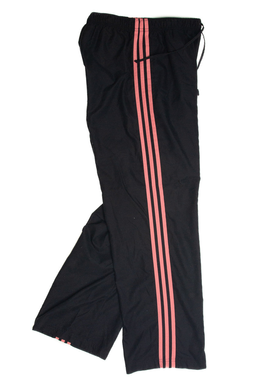 Vintage Black and Pink Adidas Track Pants 1235