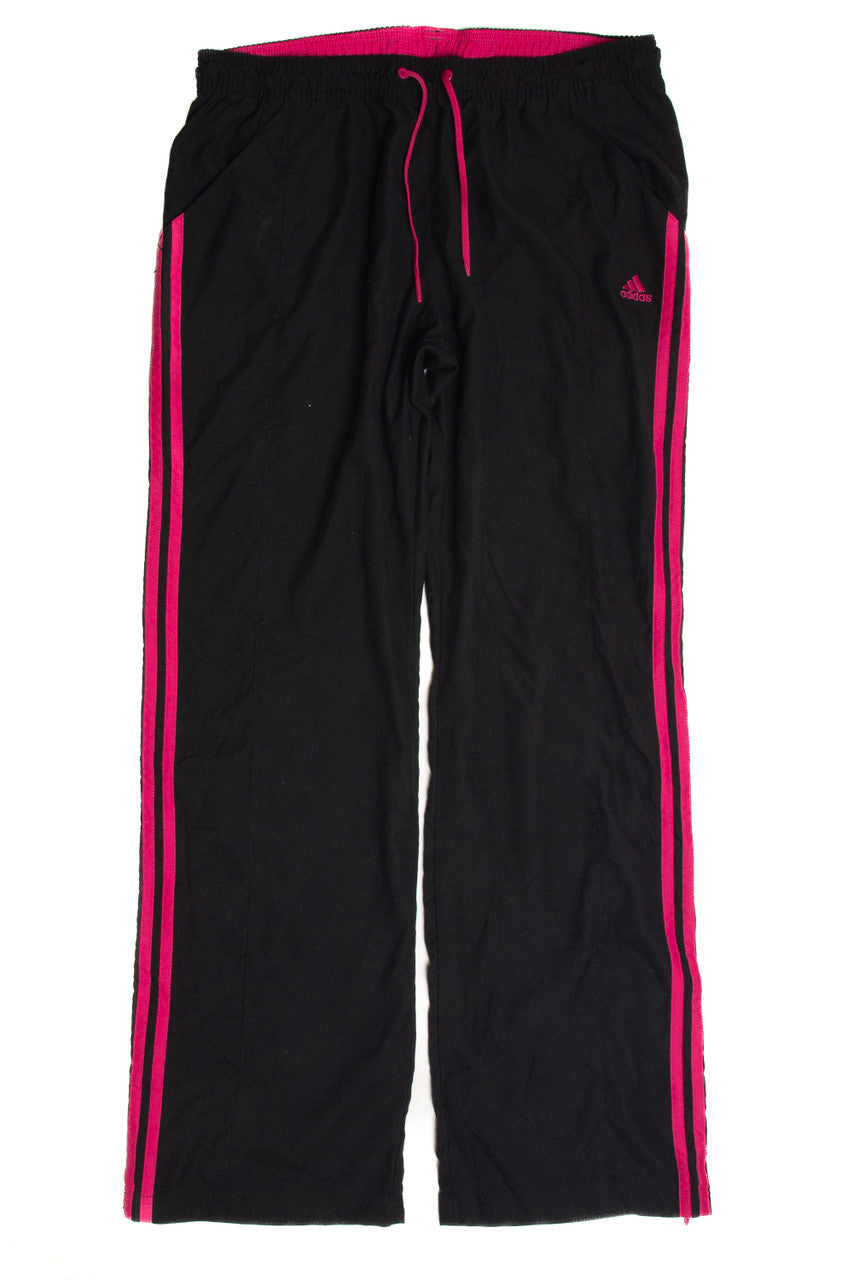 Vintage Black and Pink Adidas Track Pants 1240
