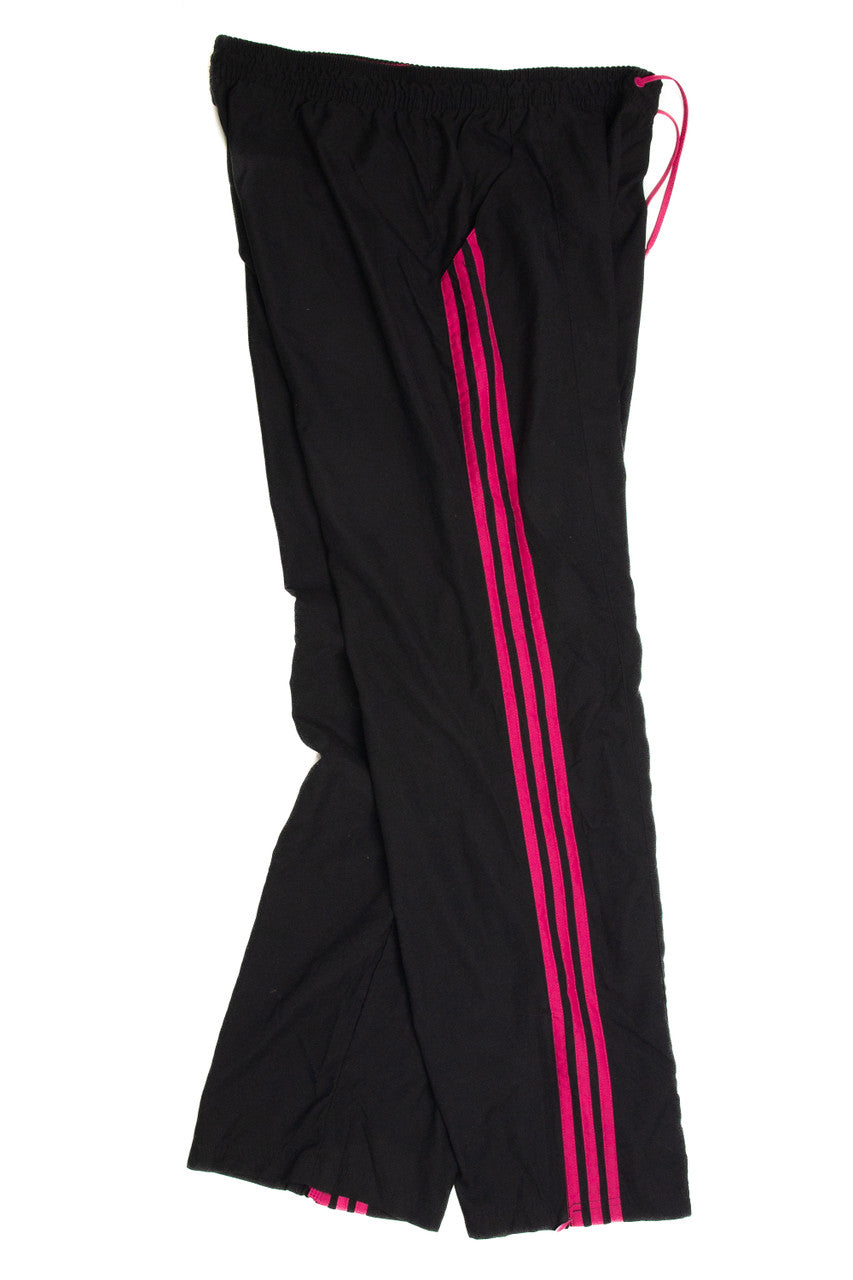 Vintage Black and Pink Adidas Track Pants 1240