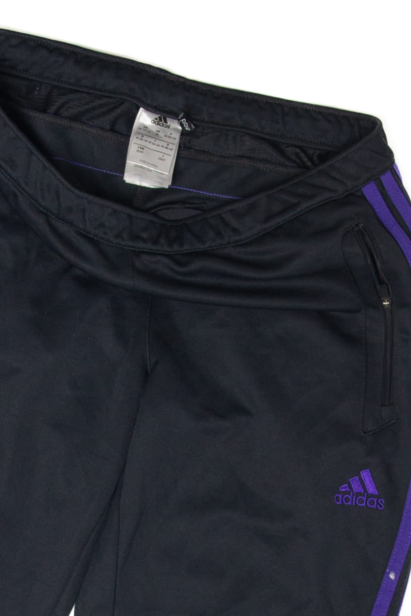 Recycled Adidas Purple Striped Track Pants (2010's)