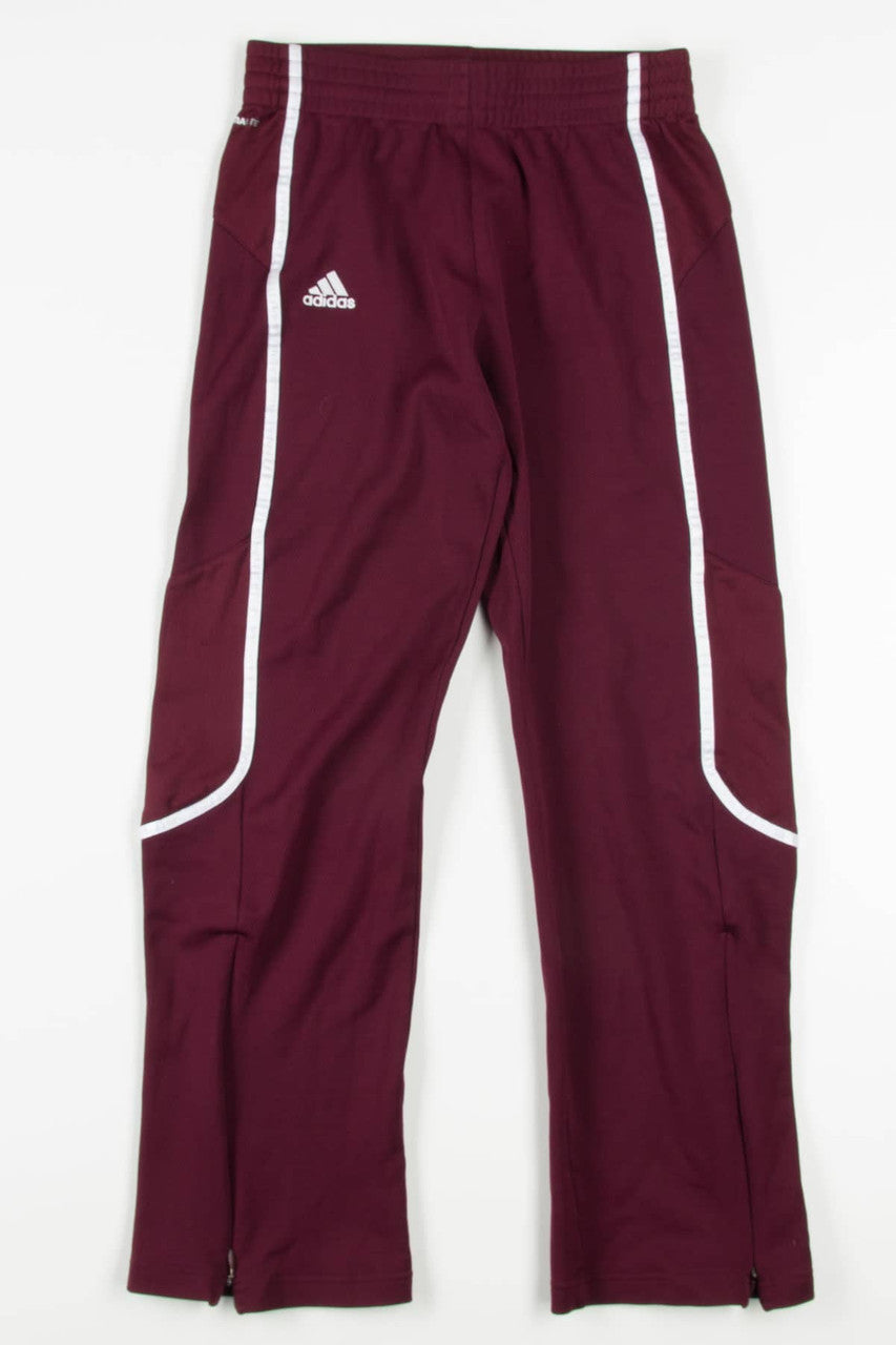 Burgundy Adidas Track Pants (sz. S)