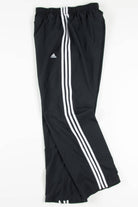 Black Three Stripe Adidas Track Pants (sz. M)