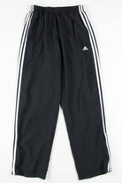 Black Three Stripe Adidas Track Pants (sz. M)