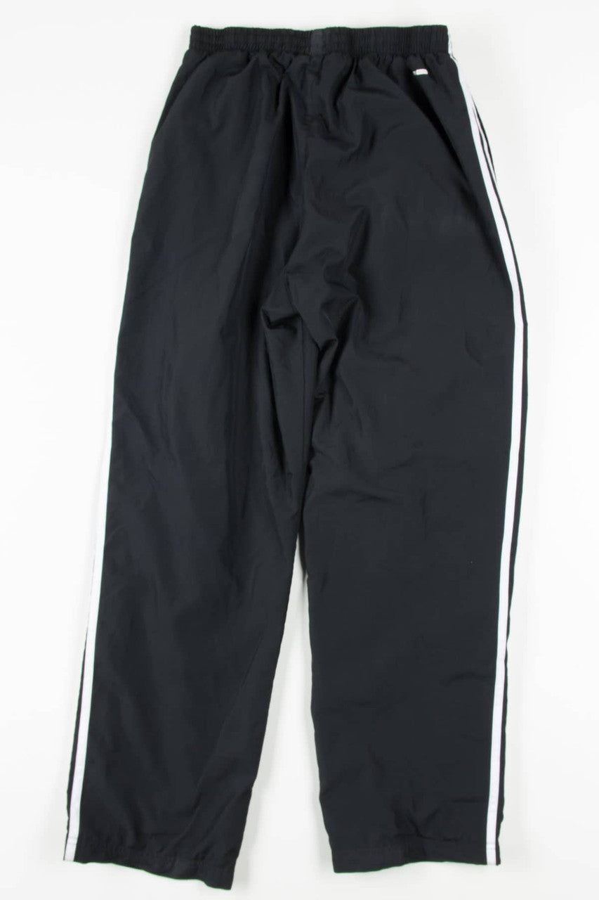 Black Three Stripe Adidas Track Pants (sz. M)