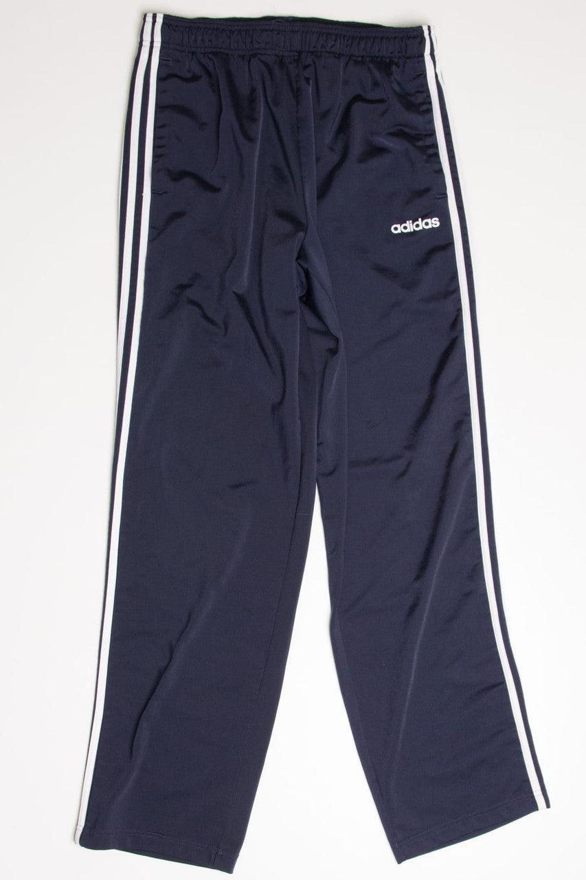 Navy 3 Striped Adidas Track Pants (sz. L)