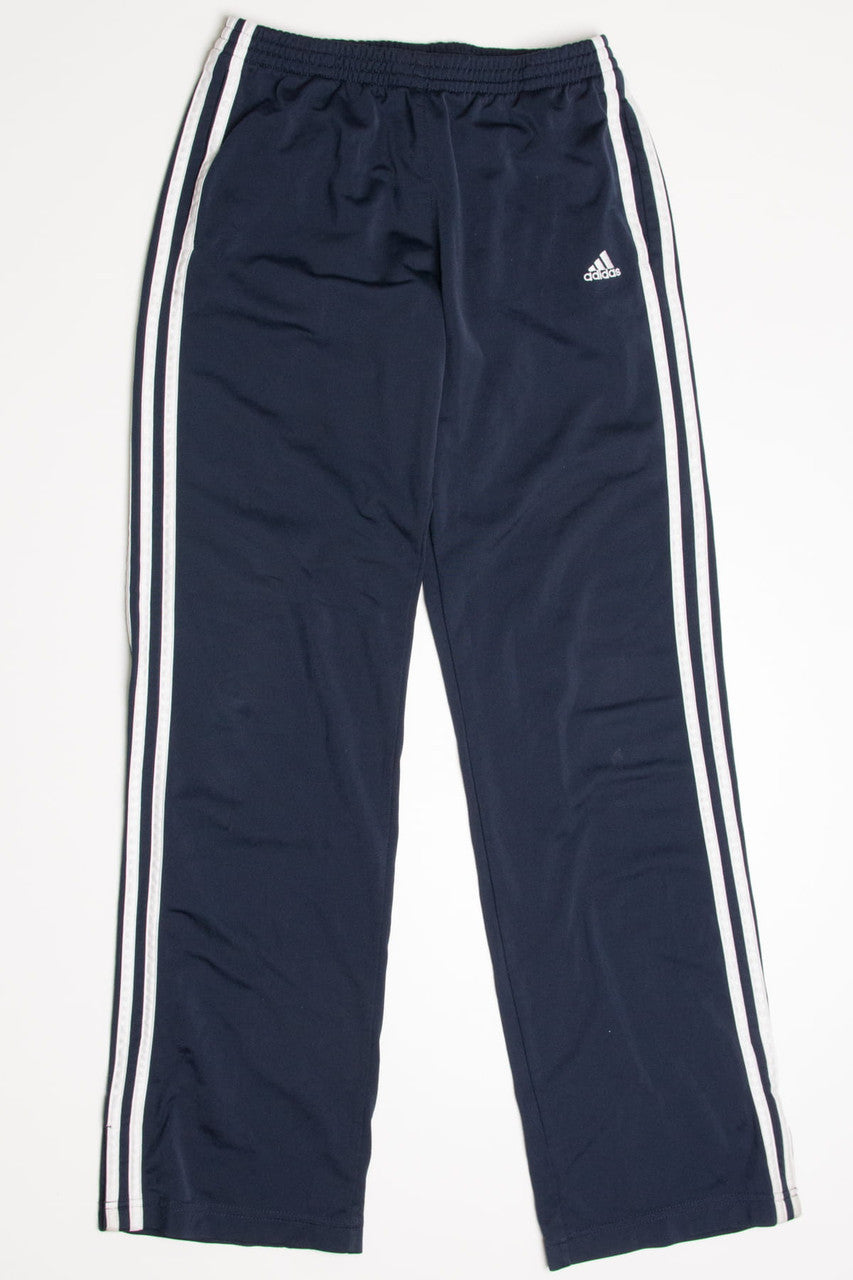 Navy 3 Striped Adidas Track Pants (sz. S)