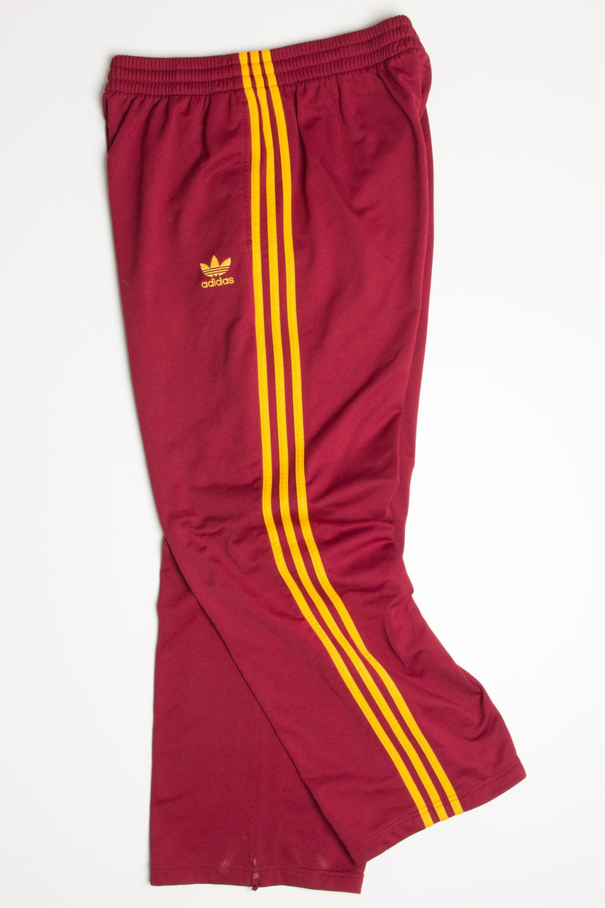 Red & Orange Striped Adidas Track Pants (sz. M)