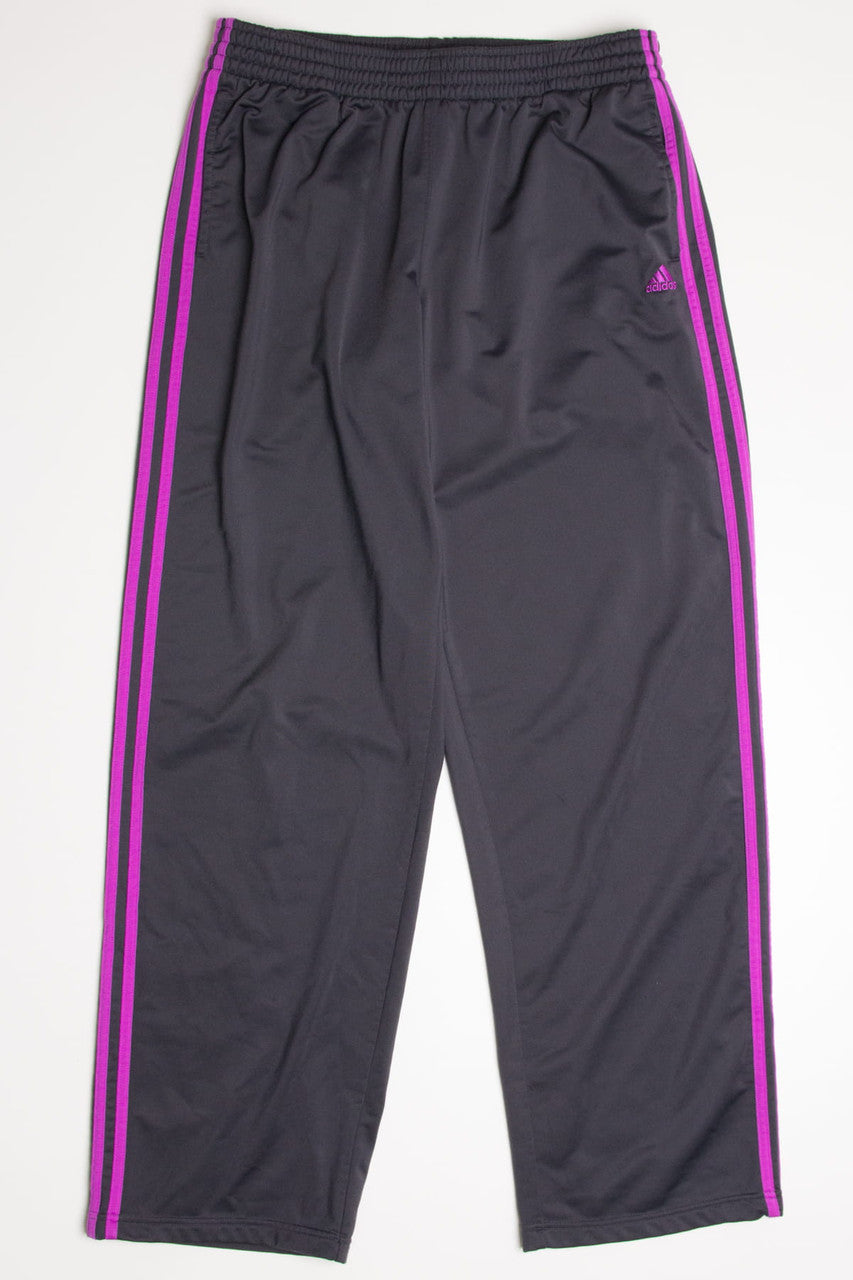 Grey & Purple Striped Adidas Track Pants (sz. XL)
