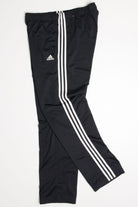 Black 3 Striped Adidas Track Pants (sz. L)